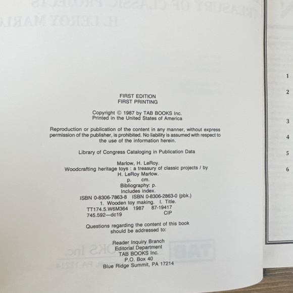 Vintage‎ Woodcrafting Heritage Toys Book Leroy Marlow Rare First Edition - Picture 6 of 9